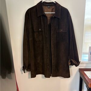 Men's Brown Suede Shirt Jacket